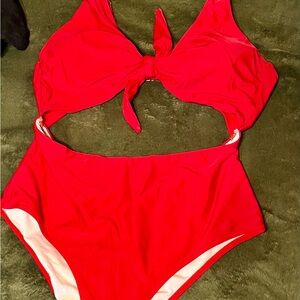 Cupshe Bold Red One Piece Swimsuit
